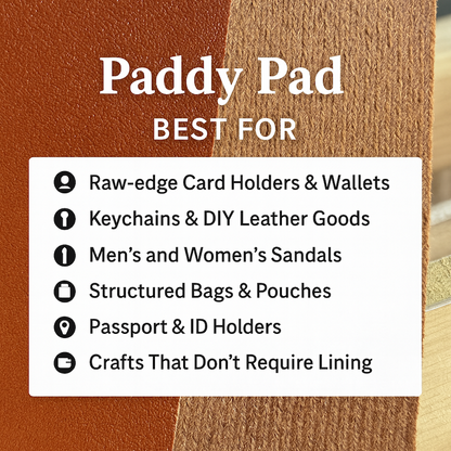 [YARD] Paddy Pad Faux Leather | 1.2mm Thick |Built-In Lining | Color Side |  Key Chain | DIY Crafts
