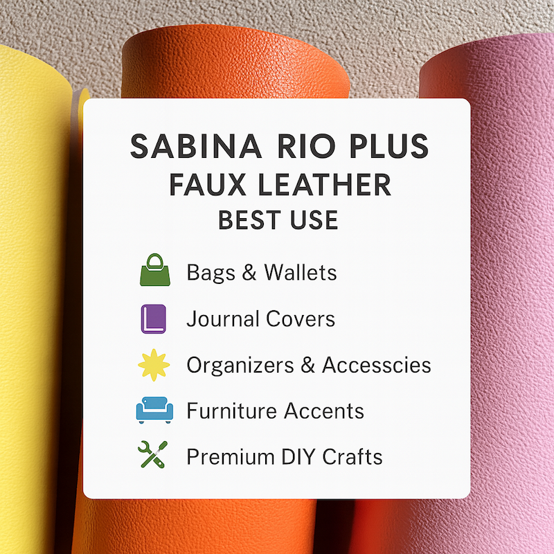 [YARD] Sabina Rio Plus Faux Leather | 1.6mm Thick Vibrant Colors |Velvet Built-In Lining| DIYCrafts