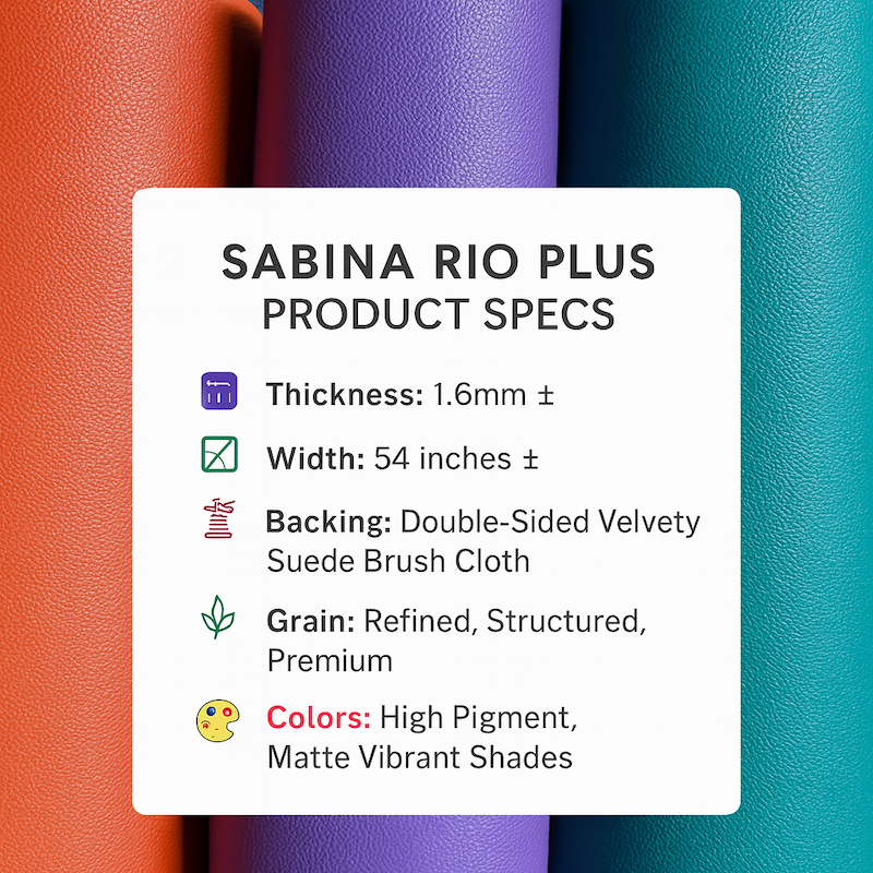 [YARD] Sabina Rio Plus Faux Leather | 1.6mm Thick Vibrant Colors |Velvet Built-In Lining| DIYCrafts