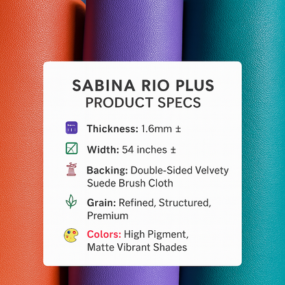 [YARD] Sabina Rio Plus Faux Leather | 1.6mm Thick Vibrant Colors |Velvet Built-In Lining| DIYCrafts