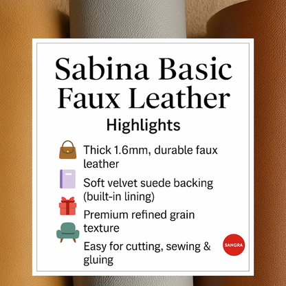 [YARD] Sabina Basic (Part 1) Faux Leather | 1.6mm | Velvet Suede Lining | DIY Crafts | key Chain